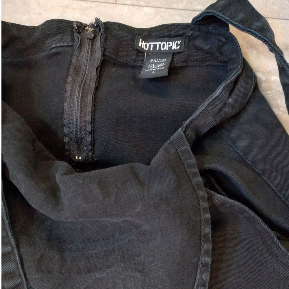 Hot Topic wedgie board graphic black adjustable‎ overall skirt SIZE L - Picture 3 of 4
